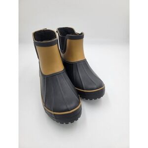 Chooka Women's Waterproof Plush Lining Rain Chelsea Bootie Brown Black Sz 7‎
